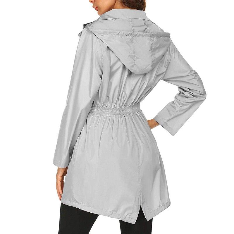 Women's Waterproof Windbreaker Jacket with Hood & Zip Closure - Lightweight, Breathable Outdoor Jacket for All Weather