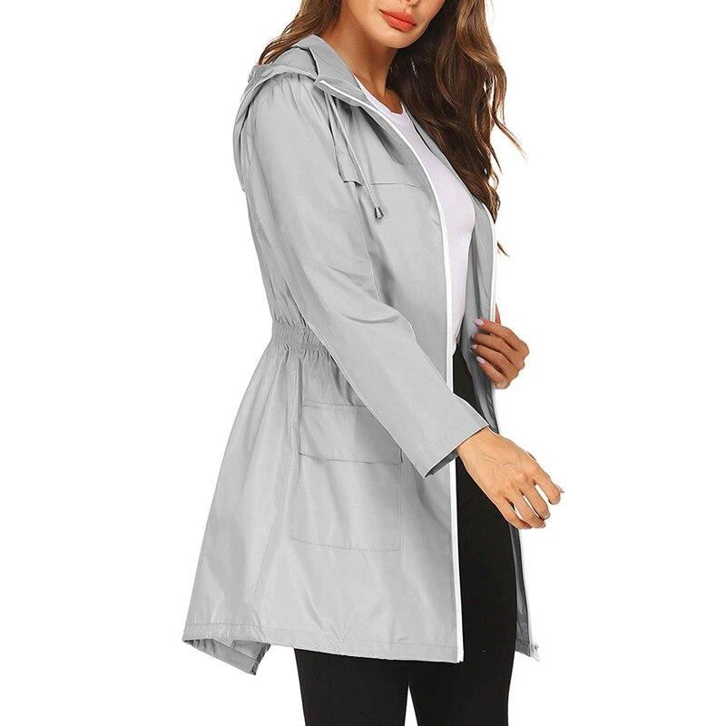 Women's Waterproof Windbreaker Jacket with Hood & Zip Closure - Lightweight, Breathable Outdoor Jacket for All Weather
