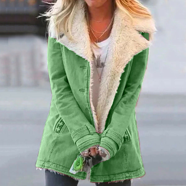 Women's Winter Jacket - Cozy Soft Lining, Stylish Turn-Down Collar, Warm & Comfortable Outerwear