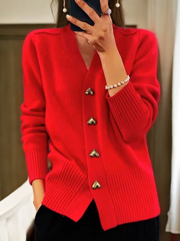 Women's Lightweight Button-Up Knit Cardigan - Soft & Warm Layering Essential