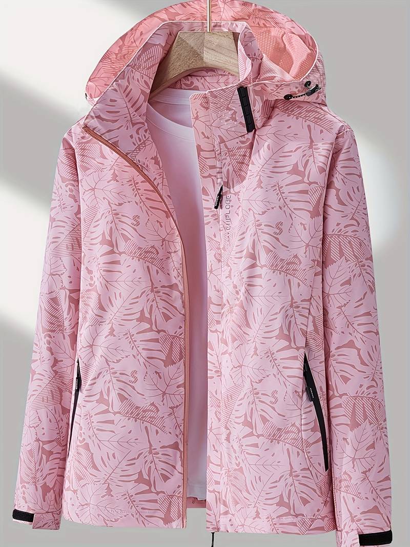 Women's Stylish Lightweight Waterproof Windproof Hooded Jacket - Perfect for Outdoor Adventures