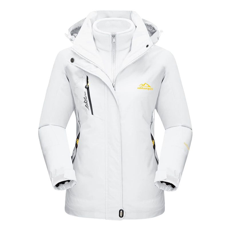 Women's 3-in-1 Waterproof Ski Jacket with Removable Fleece Liner - Versatile Winter Outerwear for Skiing & Outdoor Activities