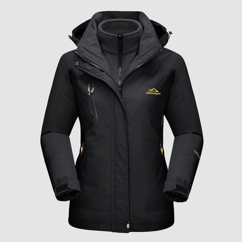 Women's 3-in-1 Waterproof Ski Jacket with Removable Fleece Liner - Versatile Winter Outerwear for Skiing & Outdoor Activities