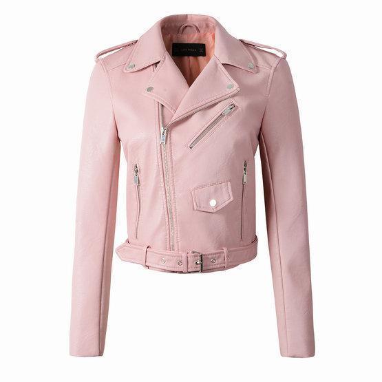 Stylish Women's PU Leather Jacket with Trendy Washed Finish - Perfect for Any Occasion