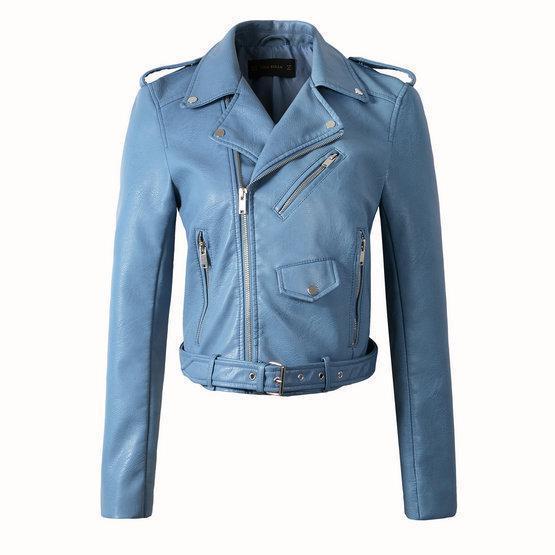 Stylish Women's PU Leather Jacket with Trendy Washed Finish - Perfect for Any Occasion