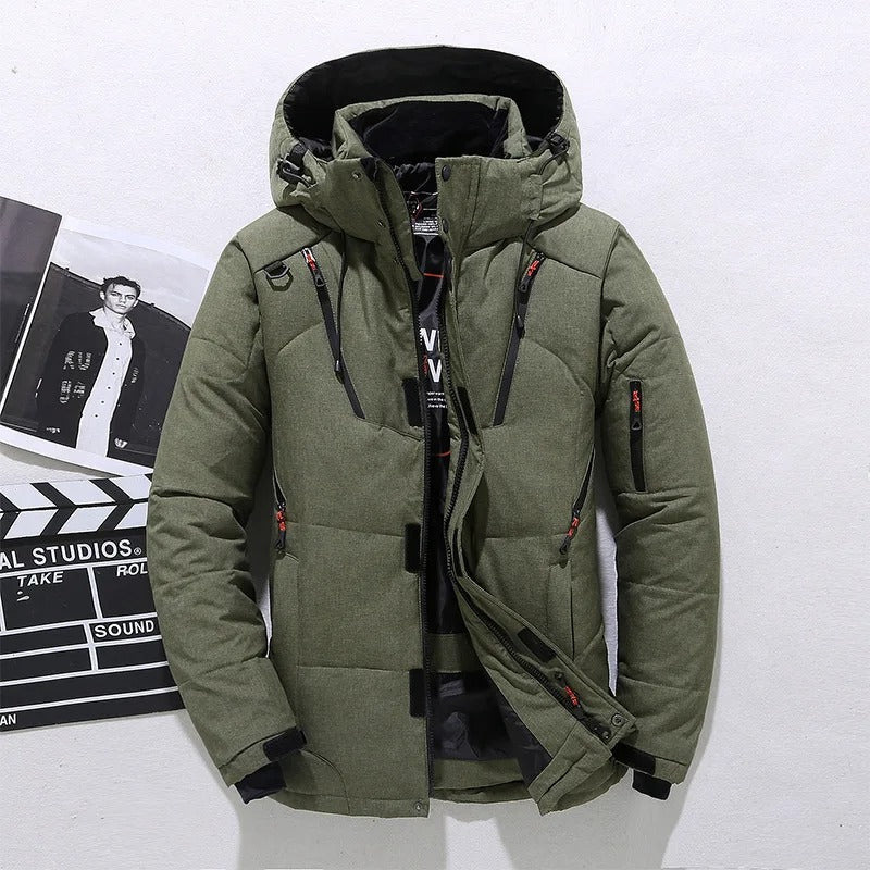 Men's Warm Thick Winter Jacket with Fur Lining & Hood | Perfect for Outdoor Activities & Cold Weather