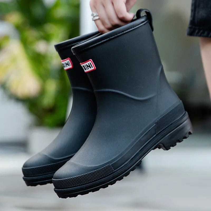 Women's Mid-Calf Waterproof Rain Boots - Non-Slip Sole for Ultimate Grip & Comfort