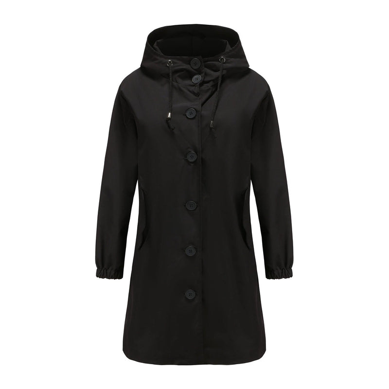 Women's Lightweight Waterproof Rain Jacket - Hooded Windbreaker for Outdoor Casual Wear