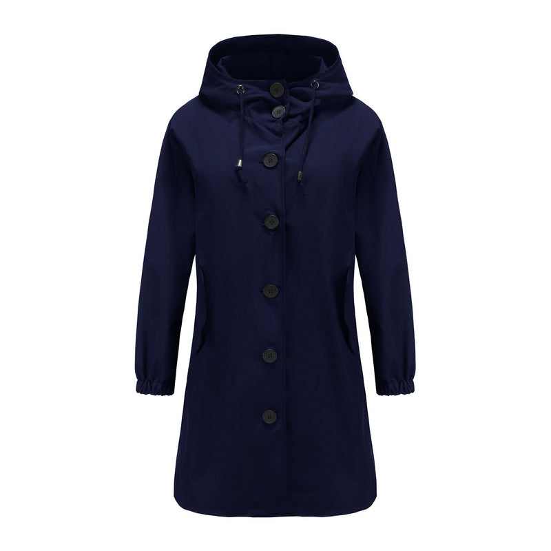 Women's Lightweight Waterproof Rain Jacket - Hooded Windbreaker for Outdoor Casual Wear