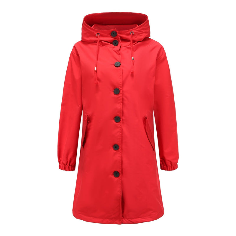 Women's Lightweight Waterproof Rain Jacket - Hooded Windbreaker for Outdoor Casual Wear