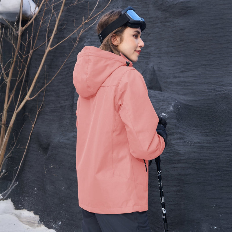Women's 3-in-1 Waterproof Ski Jacket with Removable Fleece Liner - Versatile Winter Outerwear for Skiing & Outdoor Activities