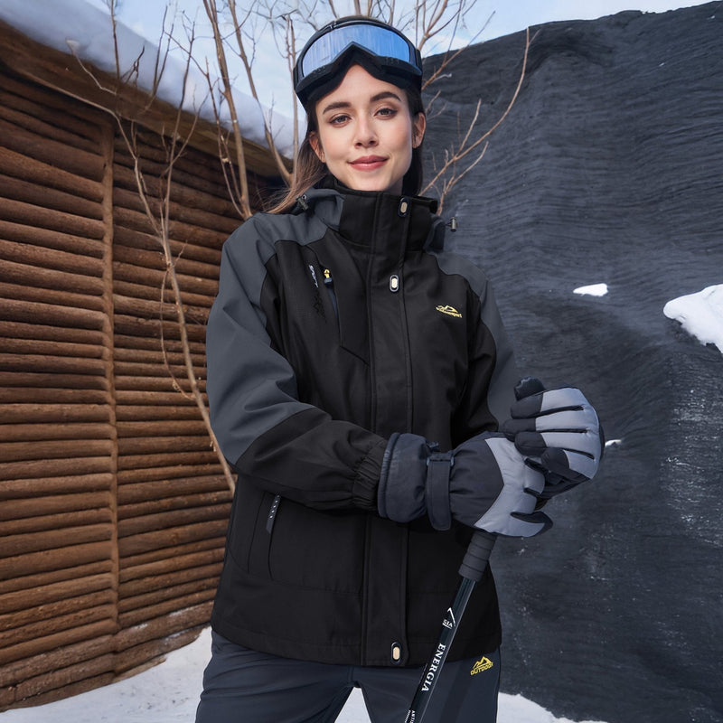 Women's 3-in-1 Waterproof Ski Jacket with Removable Fleece Liner - Versatile Winter Outerwear for Skiing & Outdoor Activities