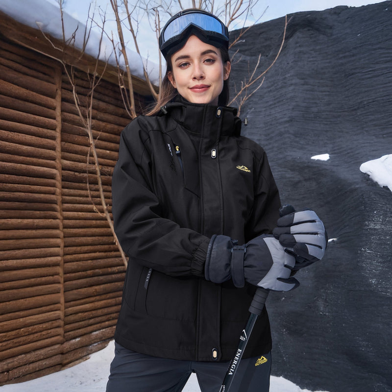 Women's 3-in-1 Waterproof Ski Jacket with Removable Fleece Liner - Versatile Winter Outerwear for Skiing & Outdoor Activities