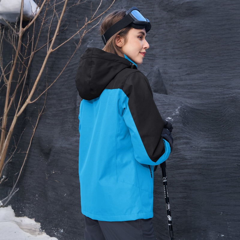 Women's 3-in-1 Waterproof Ski Jacket with Removable Fleece Liner - Versatile Winter Outerwear for Skiing & Outdoor Activities