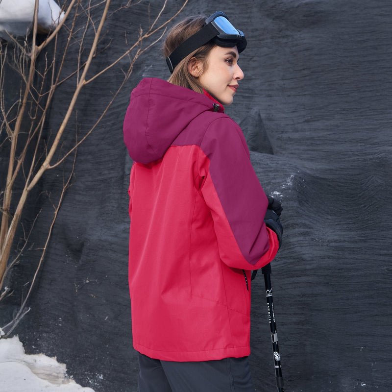 Women's 3-in-1 Waterproof Ski Jacket with Removable Fleece Liner - Versatile Winter Outerwear for Skiing & Outdoor Activities