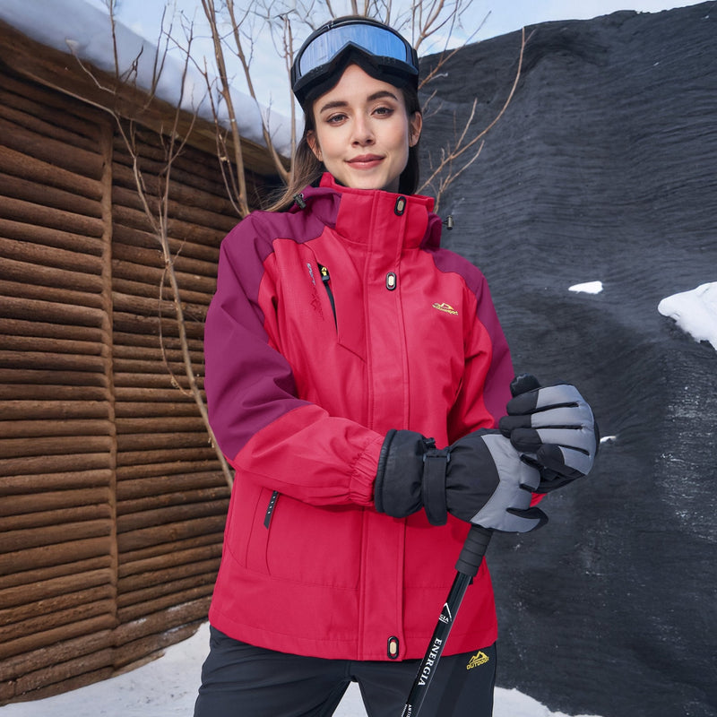 Women's 3-in-1 Waterproof Ski Jacket with Removable Fleece Liner - Versatile Winter Outerwear for Skiing & Outdoor Activities