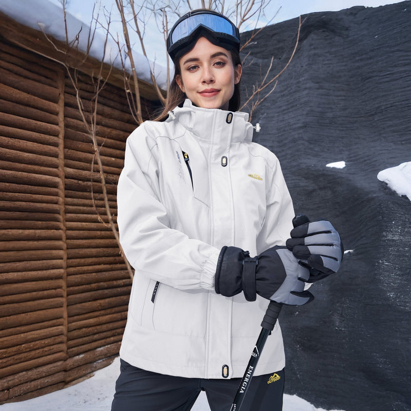 Women's 3-in-1 Waterproof Ski Jacket with Removable Fleece Liner - Versatile Winter Outerwear for Skiing & Outdoor Activities