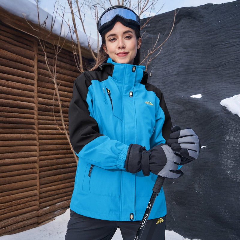 Women's 3-in-1 Waterproof Ski Jacket with Removable Fleece Liner - Versatile Winter Outerwear for Skiing & Outdoor Activities