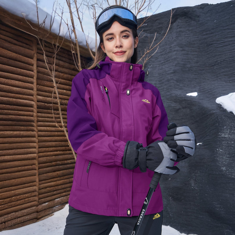 Women's 3-in-1 Waterproof Ski Jacket with Removable Fleece Liner - Versatile Winter Outerwear for Skiing & Outdoor Activities