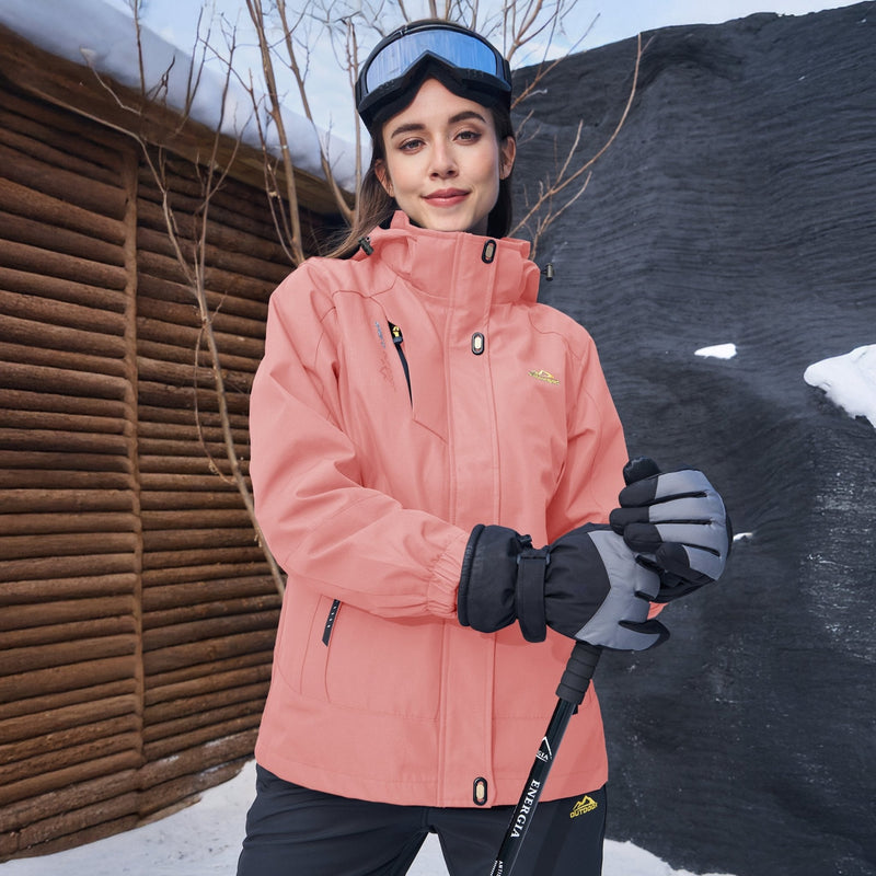Women's 3-in-1 Waterproof Ski Jacket with Removable Fleece Liner - Versatile Winter Outerwear for Skiing & Outdoor Activities