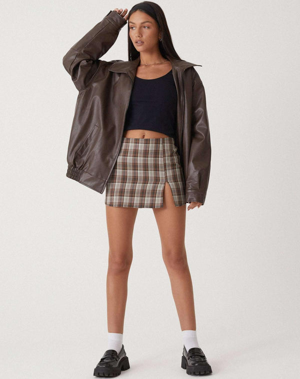 Women's Oversized Leather Jacket - Hip Length, Zipper Front - Casual Chic Outerwear