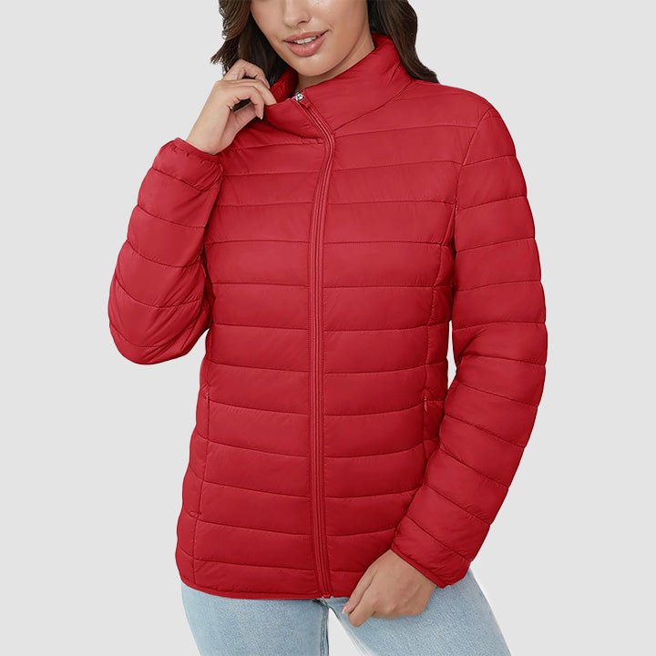 Women's Lightweight Quilted Puffer Jacket - Full Zip Winter Coat for Ultimate Warmth & Style