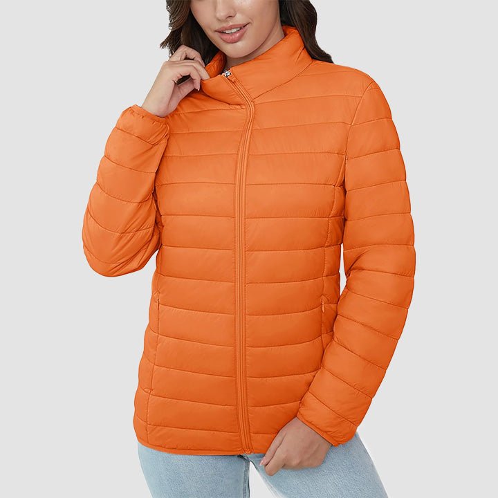 Women's Lightweight Quilted Puffer Jacket - Full Zip Winter Coat for Ultimate Warmth & Style