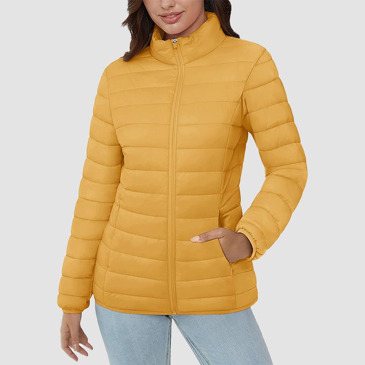 Women's Lightweight Quilted Puffer Jacket - Full Zip Winter Coat for Ultimate Warmth & Style