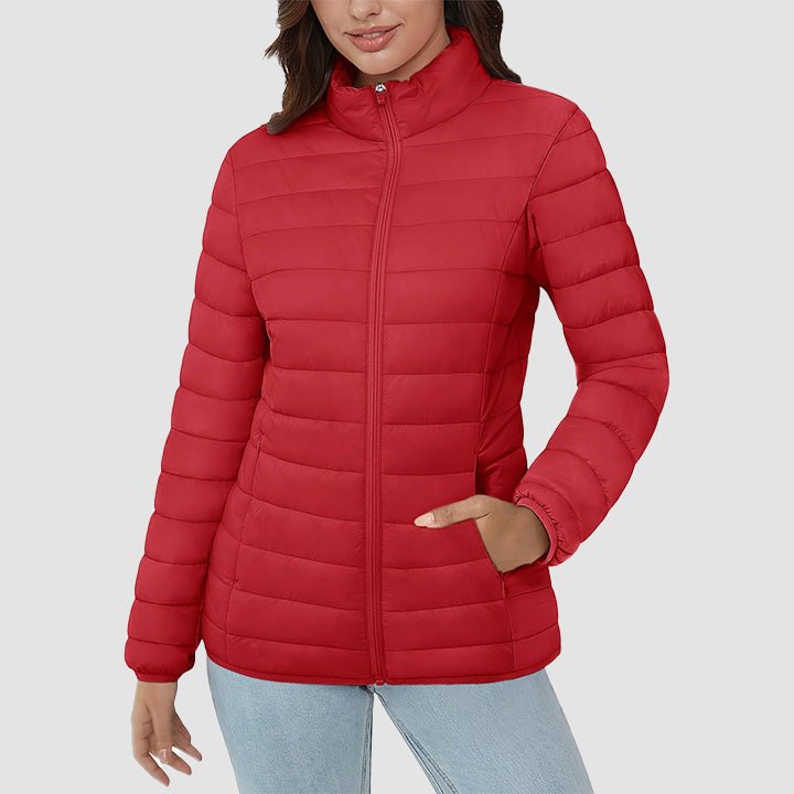 Women's Lightweight Quilted Puffer Jacket - Full Zip Winter Coat for Ultimate Warmth & Style