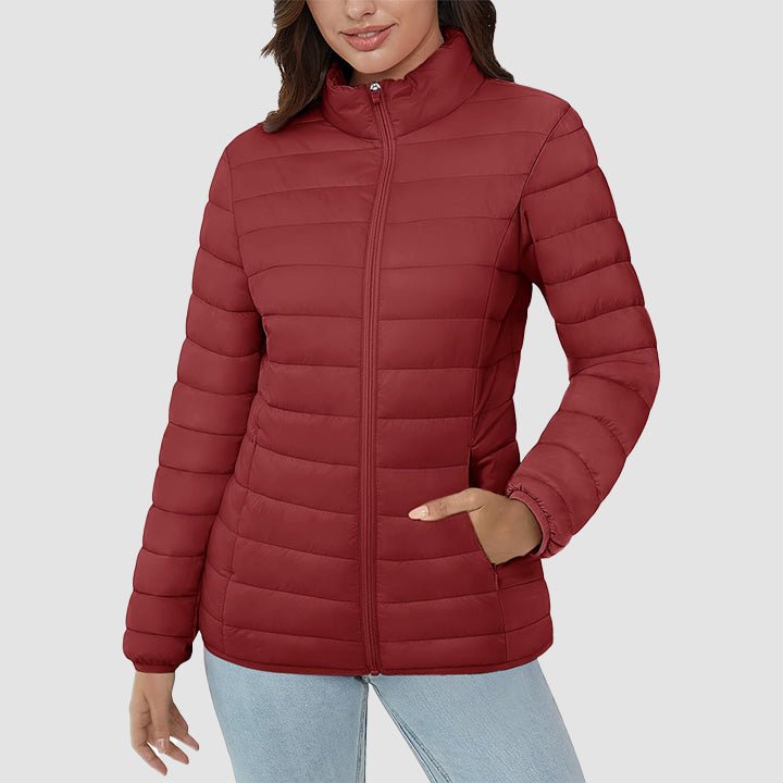 Women's Lightweight Quilted Puffer Jacket - Full Zip Winter Coat for Ultimate Warmth & Style