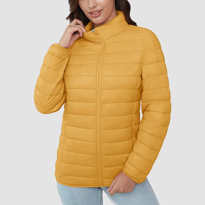 Women's Lightweight Quilted Puffer Jacket - Full Zip Winter Coat for Ultimate Warmth & Style
