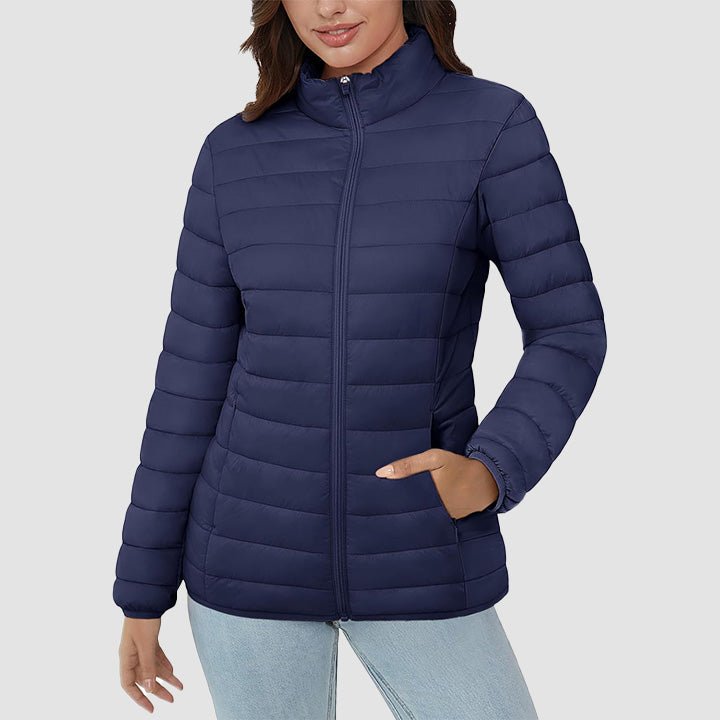 Women's Lightweight Quilted Puffer Jacket - Full Zip Winter Coat for Ultimate Warmth & Style