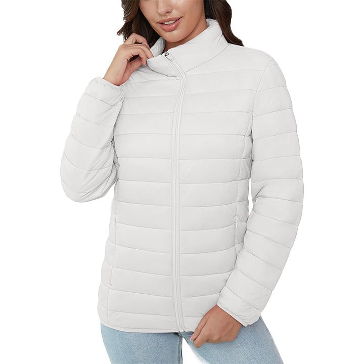 Women's Lightweight Quilted Puffer Jacket - Full Zip Winter Coat for Ultimate Warmth & Style