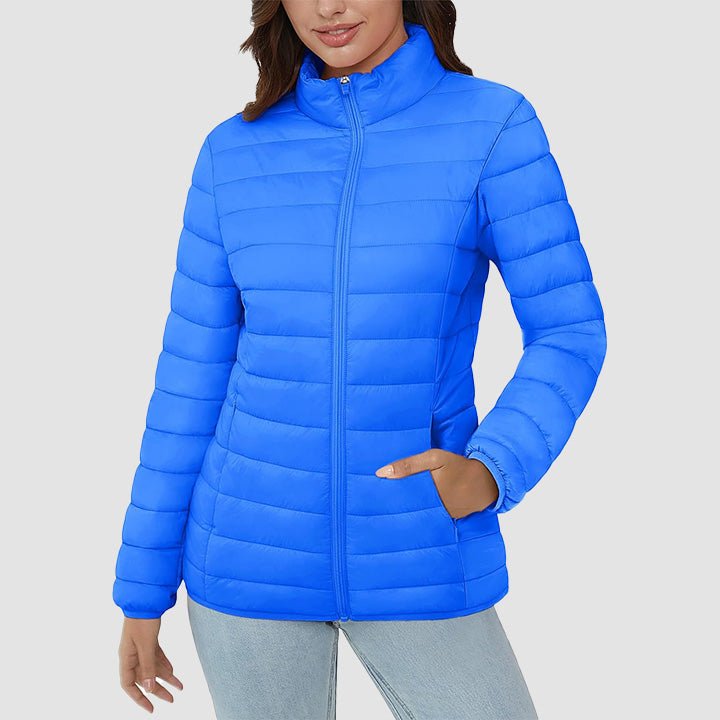 Women's Lightweight Quilted Puffer Jacket - Full Zip Winter Coat for Ultimate Warmth & Style
