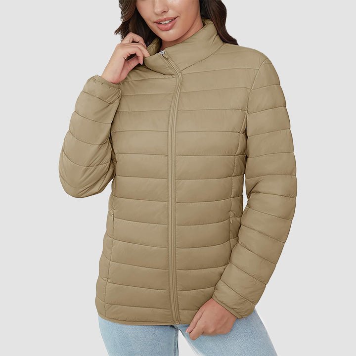 Women's Lightweight Quilted Puffer Jacket - Full Zip Winter Coat for Ultimate Warmth & Style