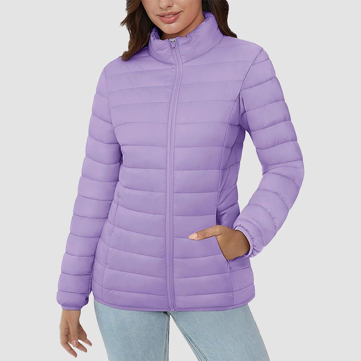 Women's Lightweight Quilted Puffer Jacket - Full Zip Winter Coat for Ultimate Warmth & Style