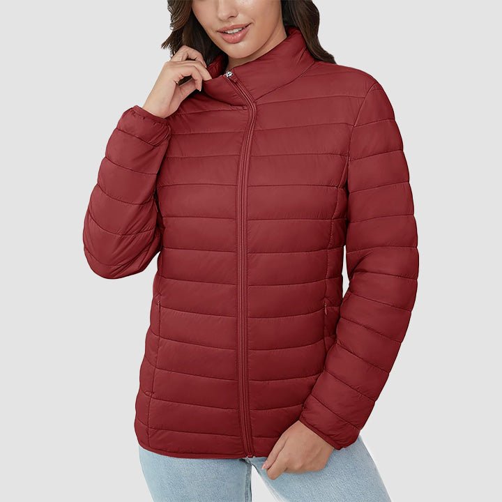 Women's Lightweight Quilted Puffer Jacket - Full Zip Winter Coat for Ultimate Warmth & Style