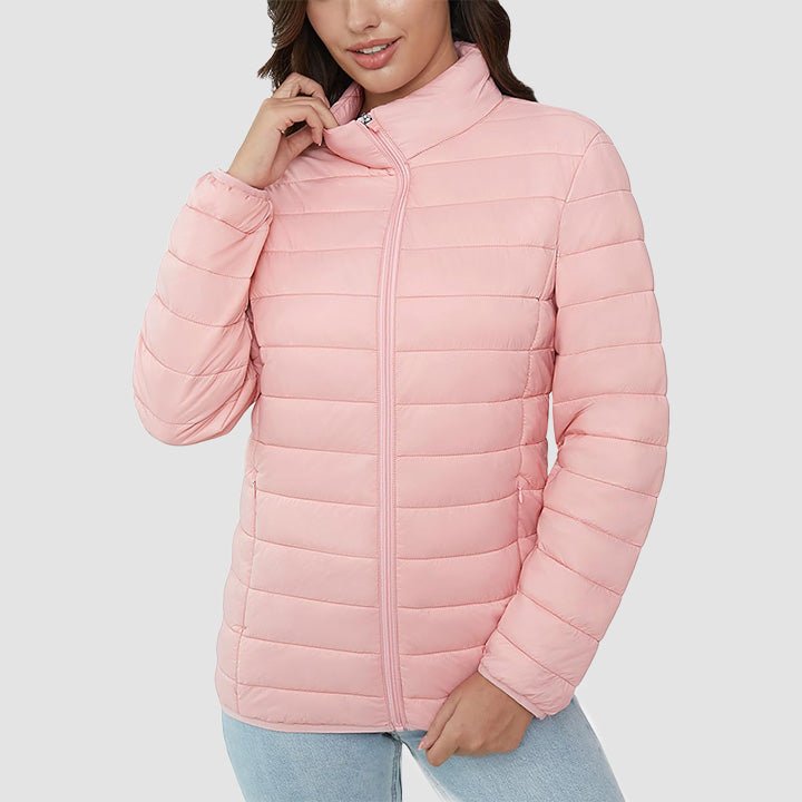 Women's Lightweight Quilted Puffer Jacket - Full Zip Winter Coat for Ultimate Warmth & Style