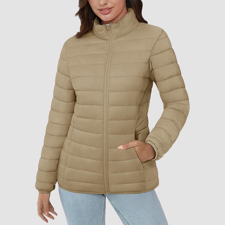 Women's Lightweight Quilted Puffer Jacket - Full Zip Winter Coat for Ultimate Warmth & Style