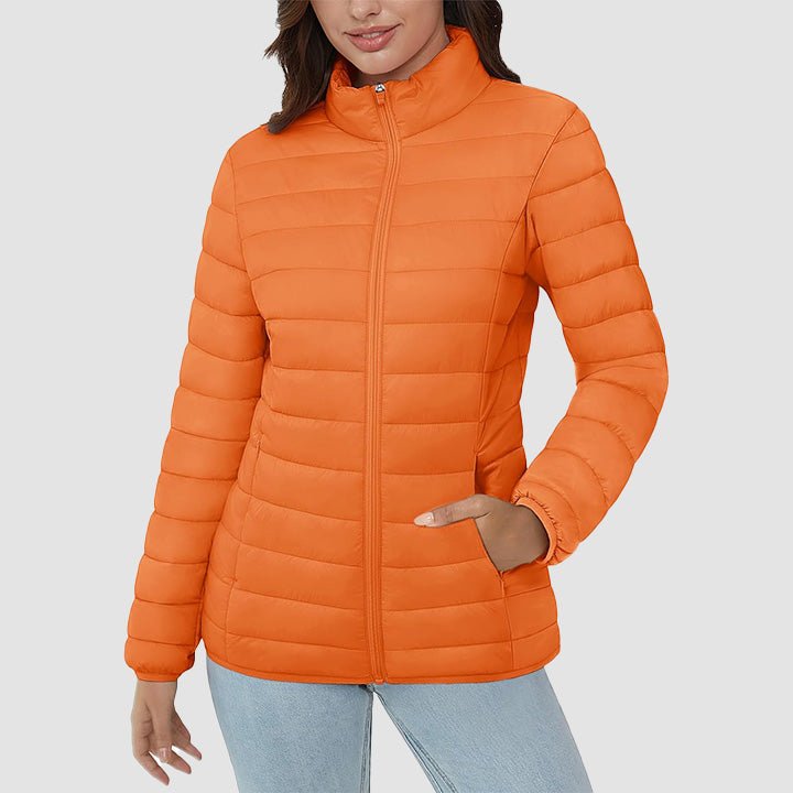 Women's Lightweight Quilted Puffer Jacket - Full Zip Winter Coat for Ultimate Warmth & Style