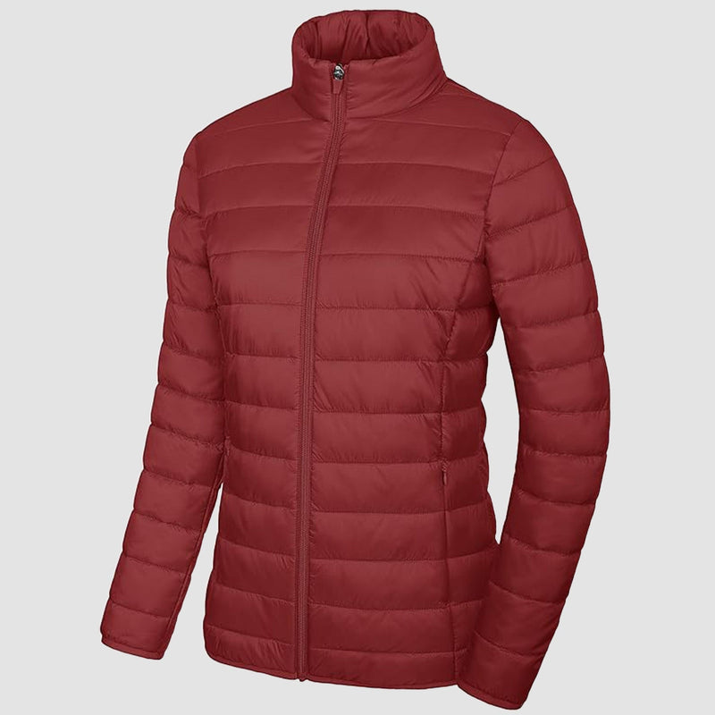 Women's Lightweight Quilted Puffer Jacket - Full Zip Winter Coat for Ultimate Warmth & Style