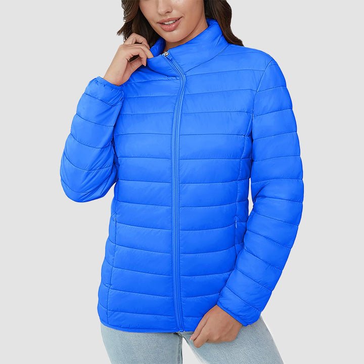 Women's Lightweight Quilted Puffer Jacket - Full Zip Winter Coat for Ultimate Warmth & Style