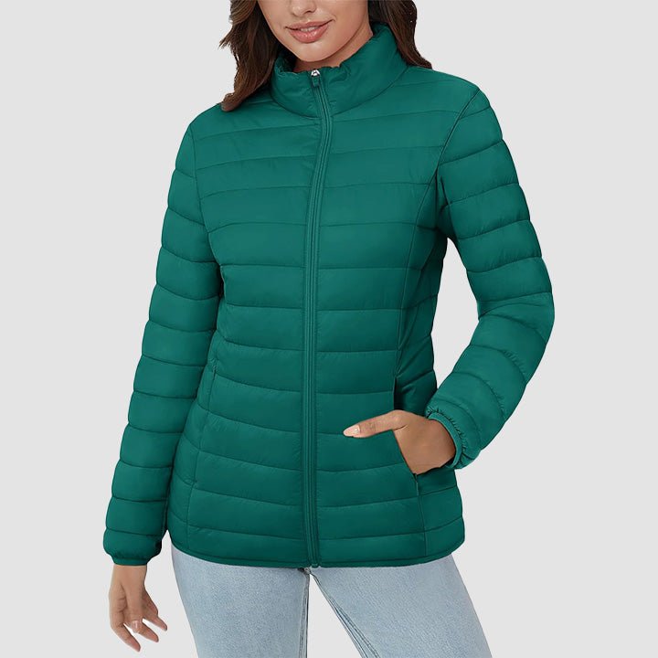 Women's Lightweight Quilted Puffer Jacket - Full Zip Winter Coat for Ultimate Warmth & Style
