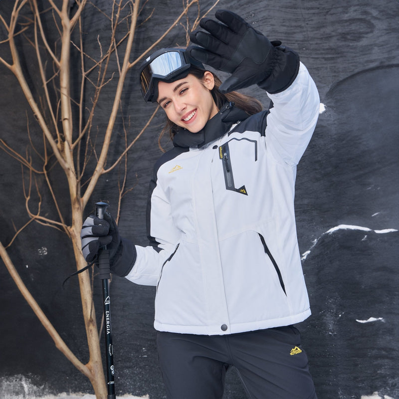 Women's Water-Resistant Fleece Ski Jacket - 4 Pocket Design for Ultimate Comfort and Convenience