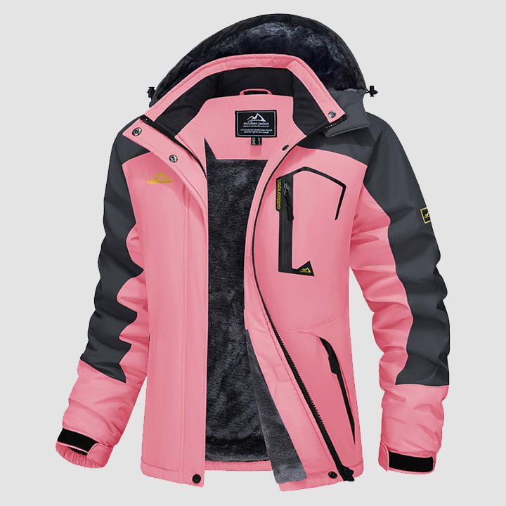 Women's Water-Resistant Fleece Ski Jacket - 4 Pocket Design for Ultimate Comfort and Convenience