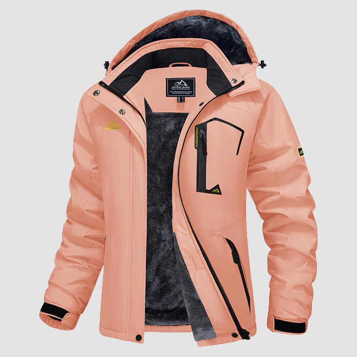 Women's Water-Resistant Fleece Ski Jacket - 4 Pocket Design for Ultimate Comfort and Convenience
