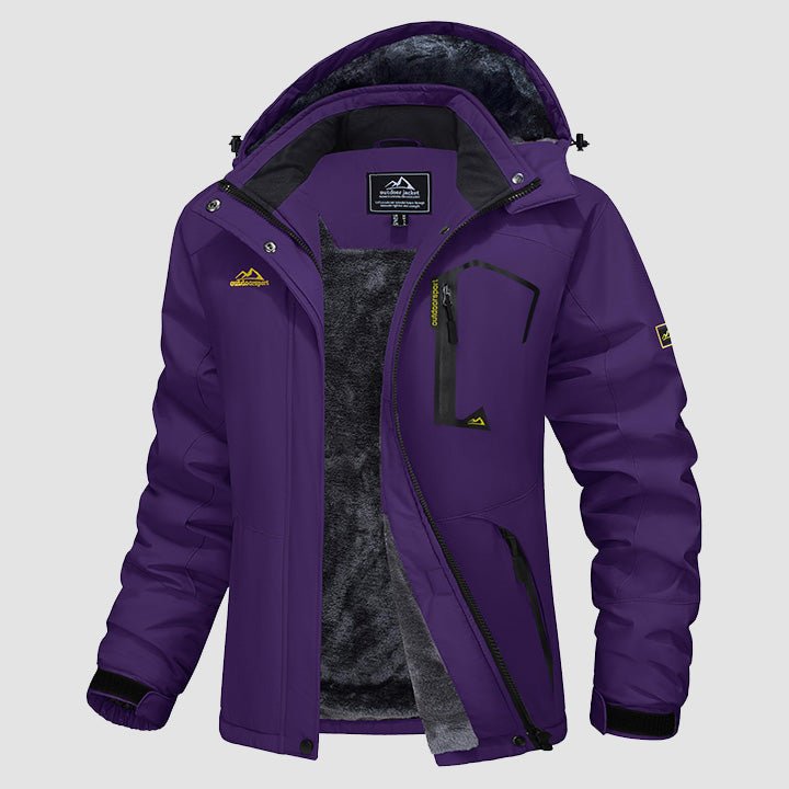Women's Water-Resistant Fleece Ski Jacket - 4 Pocket Design for Ultimate Comfort and Convenience