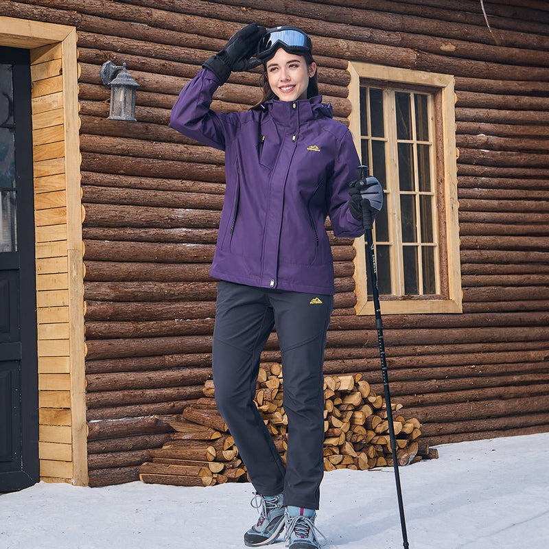 Women's 3-in-1 Waterproof Ski Jacket with Removable Fleece Liner - Versatile Winter Outerwear for Skiing & Outdoor Activities