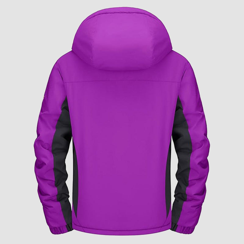 Women's Waterproof Fleece-Lined Ski Jacket with Adjustable Hood - Insulated Winter Outerwear for Cold Weather Adventures