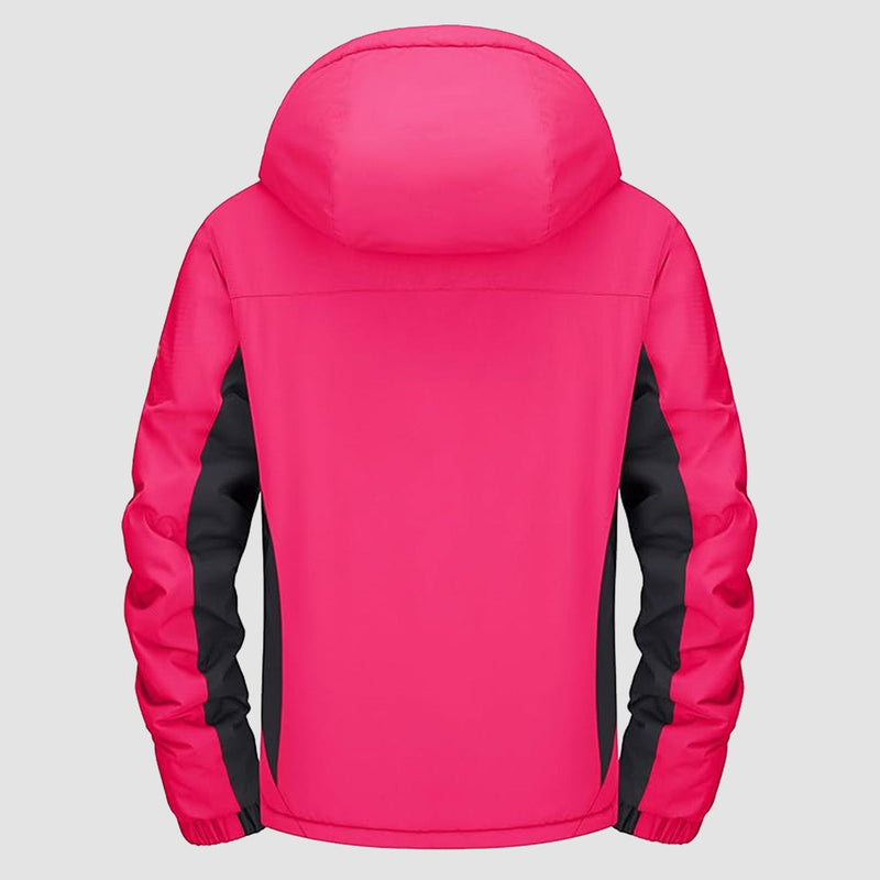 Women's Waterproof Fleece-Lined Ski Jacket with Adjustable Hood - Insulated Winter Outerwear for Cold Weather Adventures